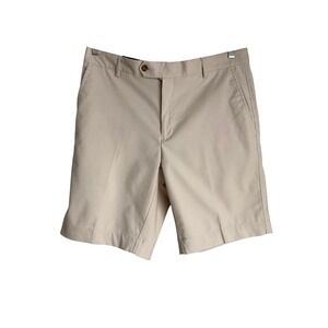 NWT Fairway & Greene Cotton Tech Flat Front Golf Shorts Khaki E31550 Size 34